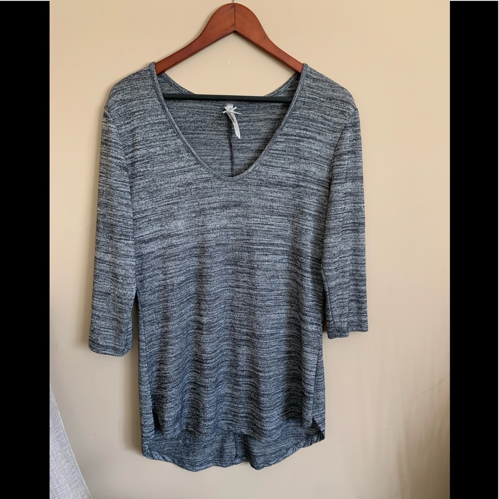 Long 3/4 sleeve super soft top, grey, business casual, LARGE, maternity